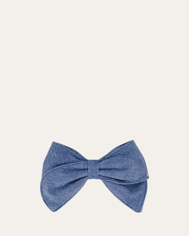 Denim Bow Barrette